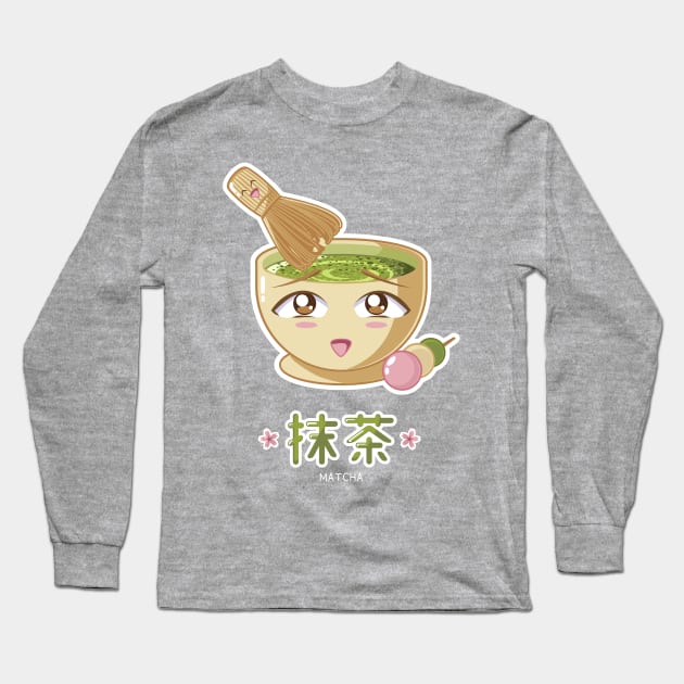 Cute Matcha Character Long Sleeve T-Shirt by Vilflo_store